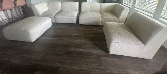 Cream Boucle 4 Piece Sofa