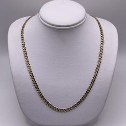 14kt Yellow Gold Diamond Cut Curb Link Chain 