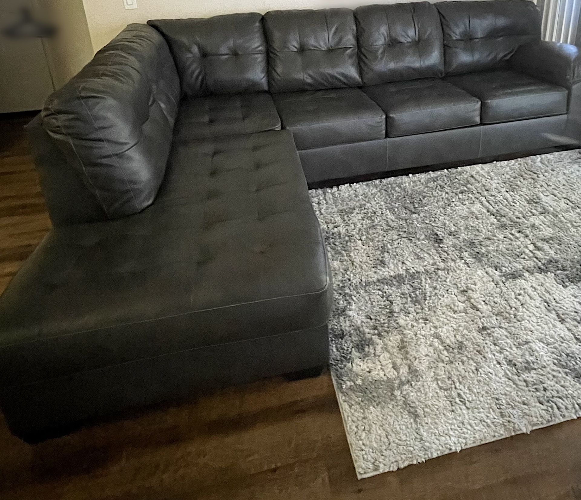 Gray faux leather sectional for Sale in Bakersfield, CA - OfferUp