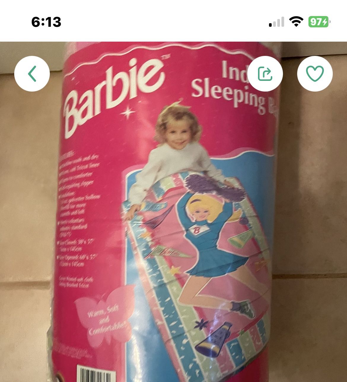 Barbie Sleeping Bag New