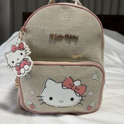 Hello kitty linen backpack 