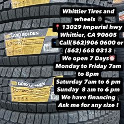 SET OF NEW TIRES, LT235/85R16 LANDGOLDEN AT , INCLUDING MOUNTING AND BALANCING. ASK ME FOR ANY SIZE OR BRAND, LLANTAS NUEVAS