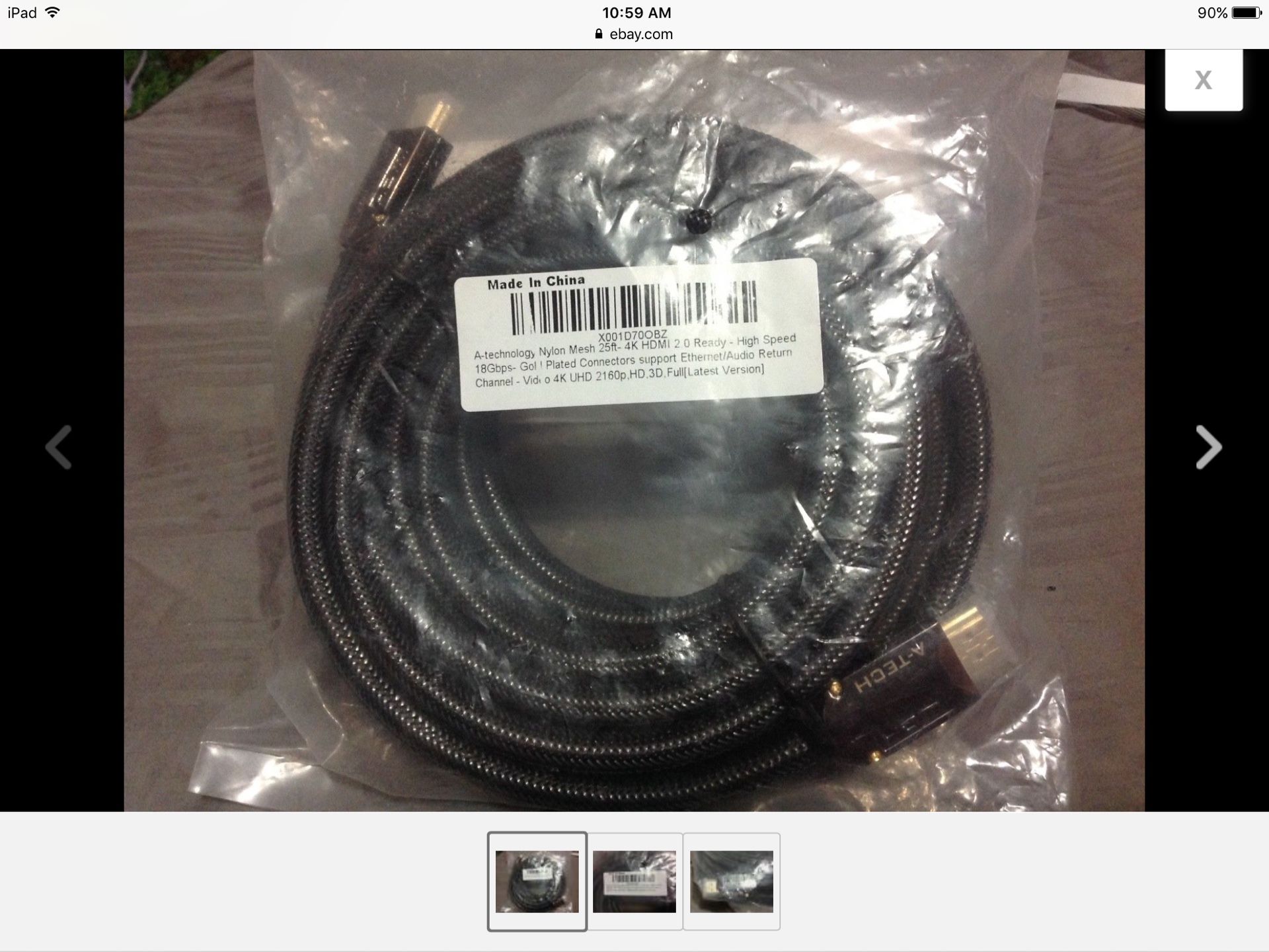 A-technology Nylon Mesh 25ft 4K HDMI High Speed 18 Gbps, Gold plated 2.0 ready. Brand New