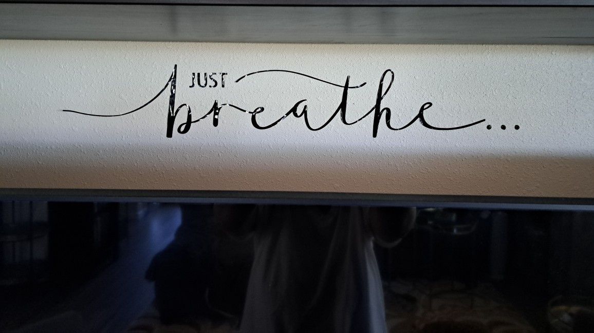 Wall Art Decal  "Just Breathe"  