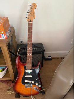 Fender Stratocaster with Fender Amp and Stand