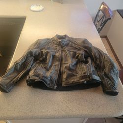 Men's Joe Rocket LARGE  Motorcycle Leather Jacket With Braces.