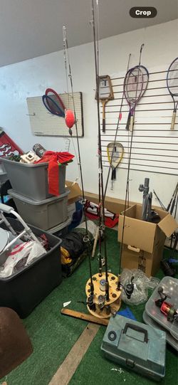 Fishing rods one box and 3reels see description 1116 airport dr message for meet