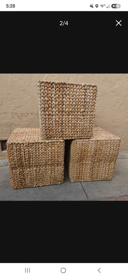 Woven Rattan Accent Stools/Table/Chair