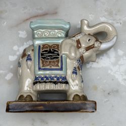 Vintage Ceramic Elephant Ashtray / Trinket Dish