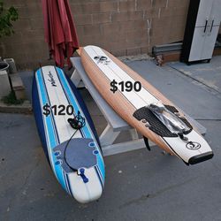 2 soft Surfboard With Leashes, Lopez is like-new condition, blue board has normal wear, see pics, both in good condition, PRICES ARE FIRM