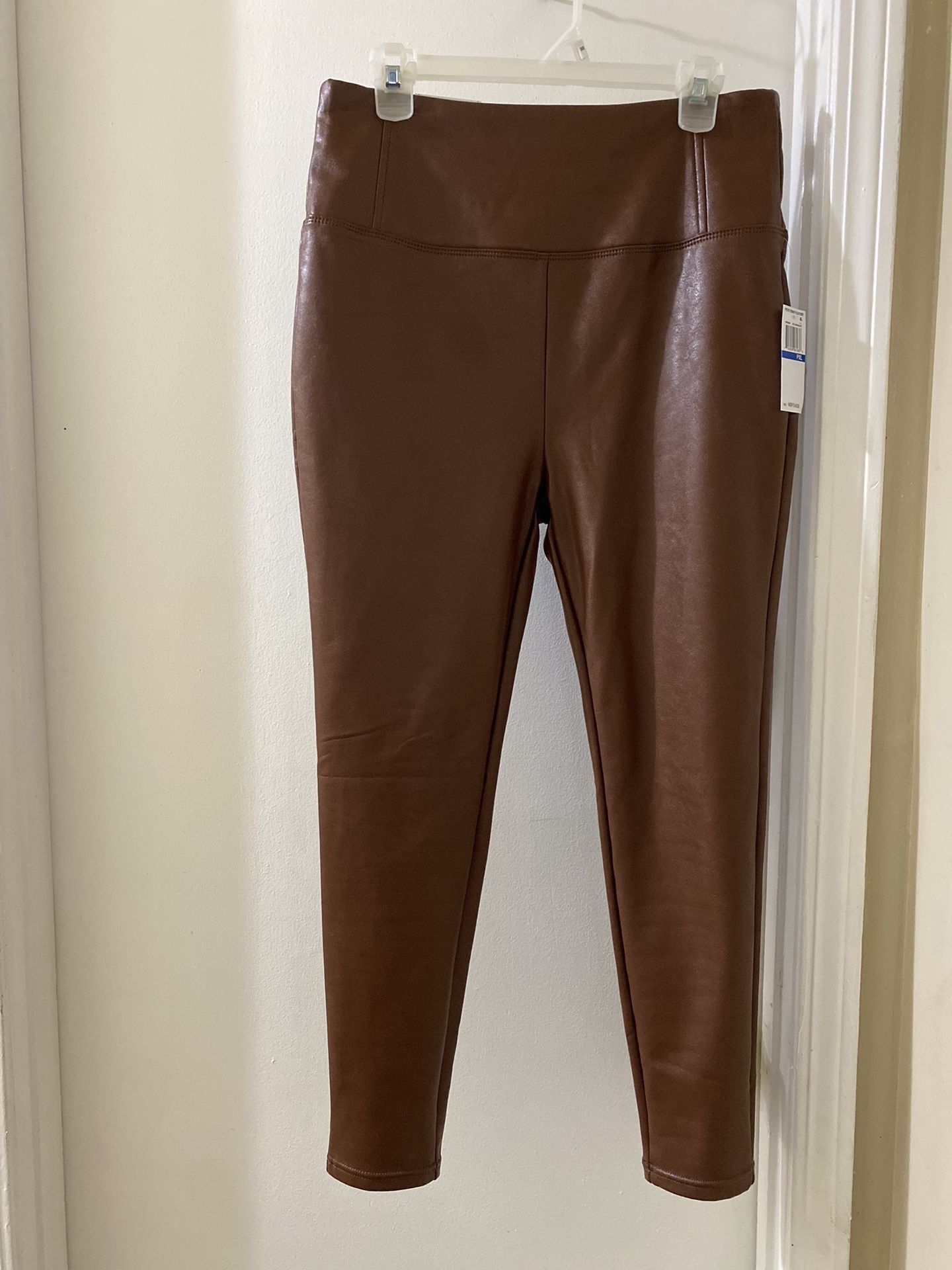 Womans Brown Pleather Pants (PXL) NEW NEW