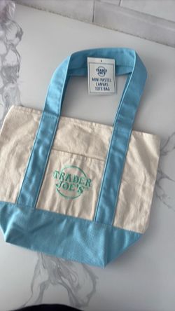 Trader Joe's Mini Pastel Canvas Tote Bag