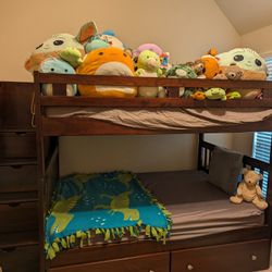 Full Over Full Bunk bed With Storage Stairs