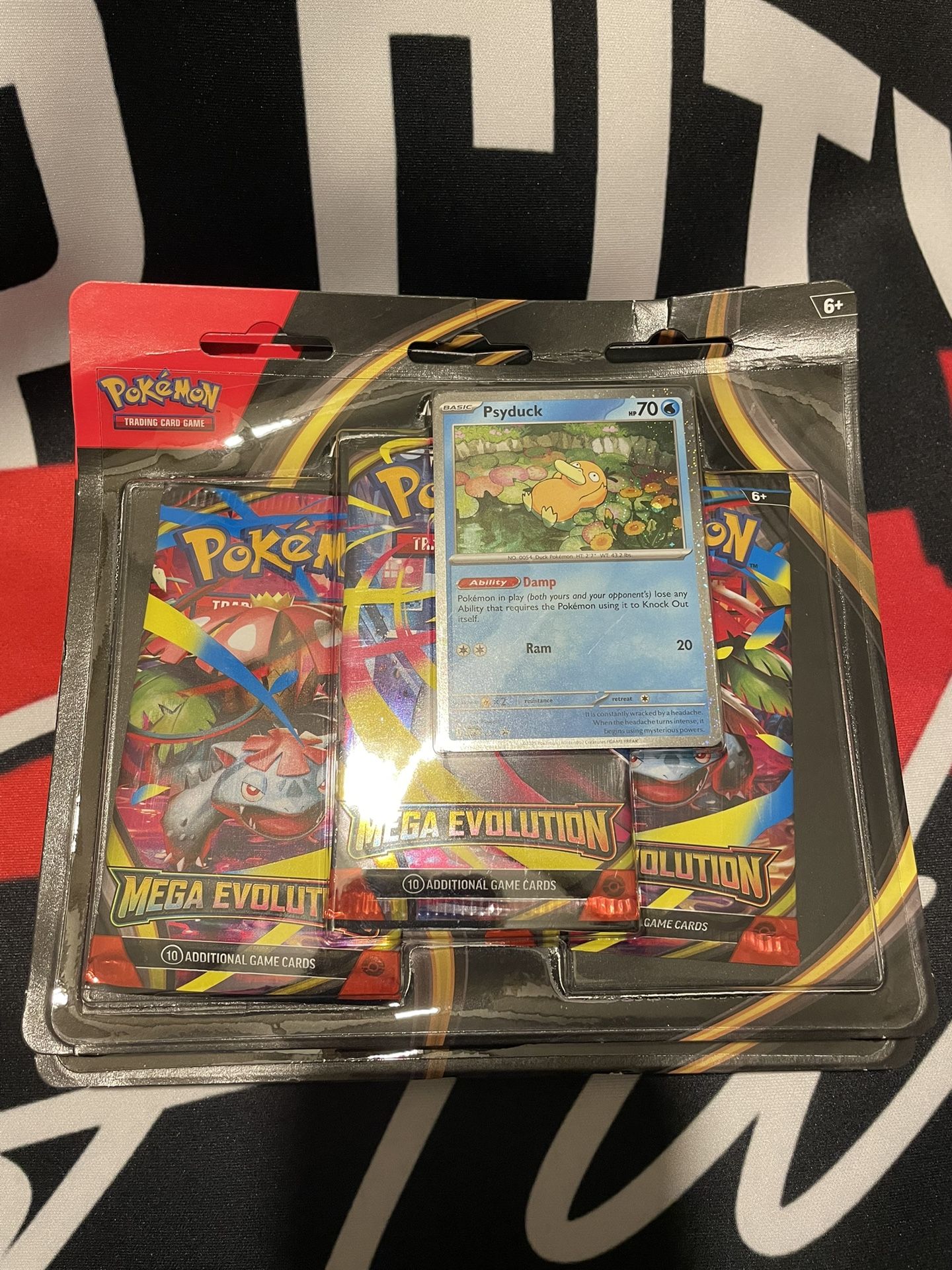 Pokemon TCG Mega Evolution 3 Pack Blister With Psyduck Promo Card