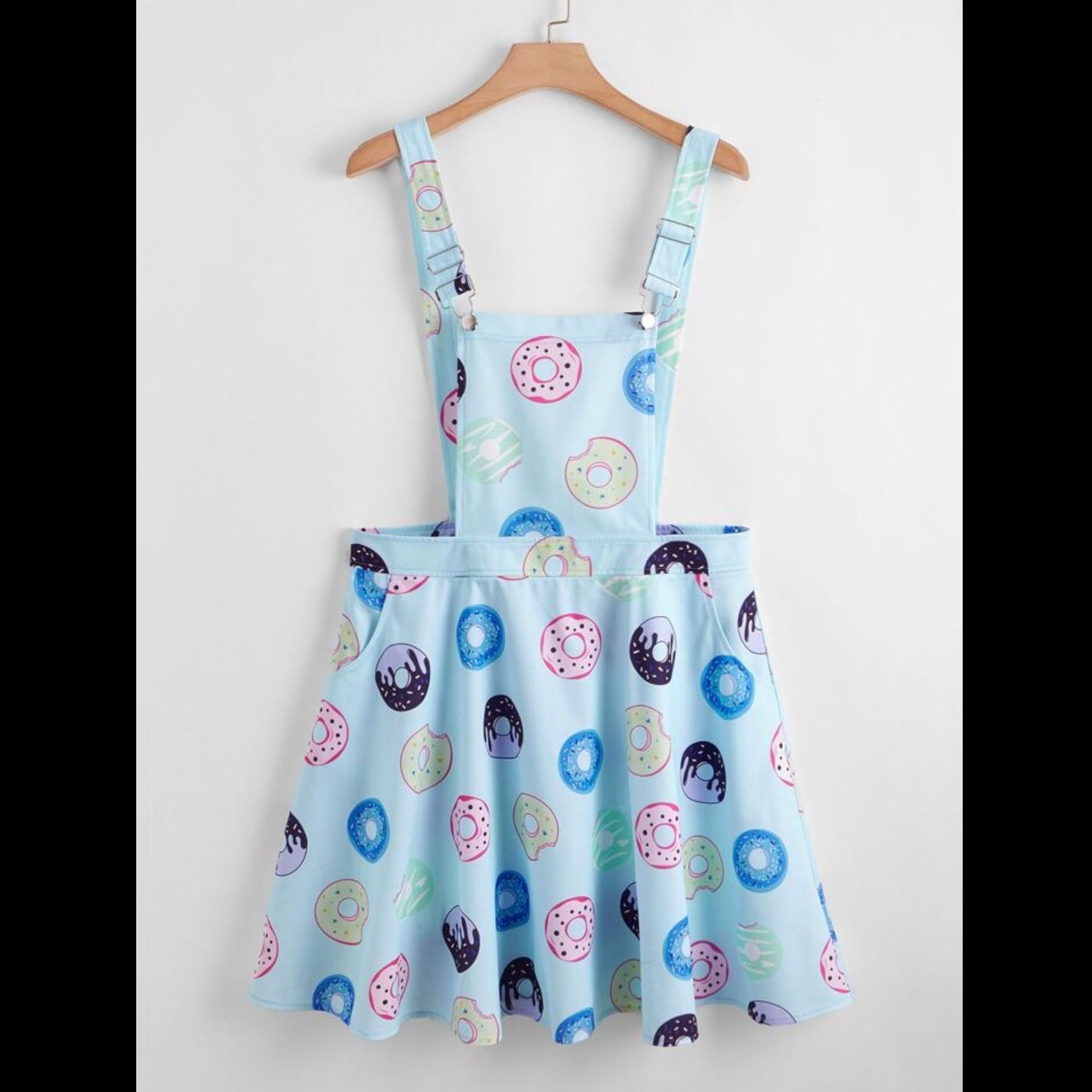 Donut Print Overalls Dress