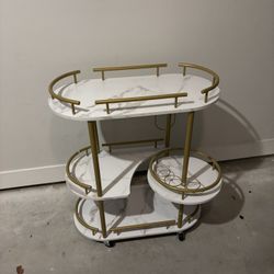 Beautiful Marble and Gold Bar Cart