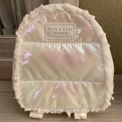 NEW Bath & Body Works IRIDESCENT PUFFER COSMETIC Bag BACKPACK