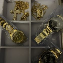 Awesome Iced-Out Watches, Necklaces And Bracelets Only $50 Each