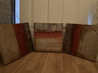 3 Piece Canvas Paintings 12”x12”