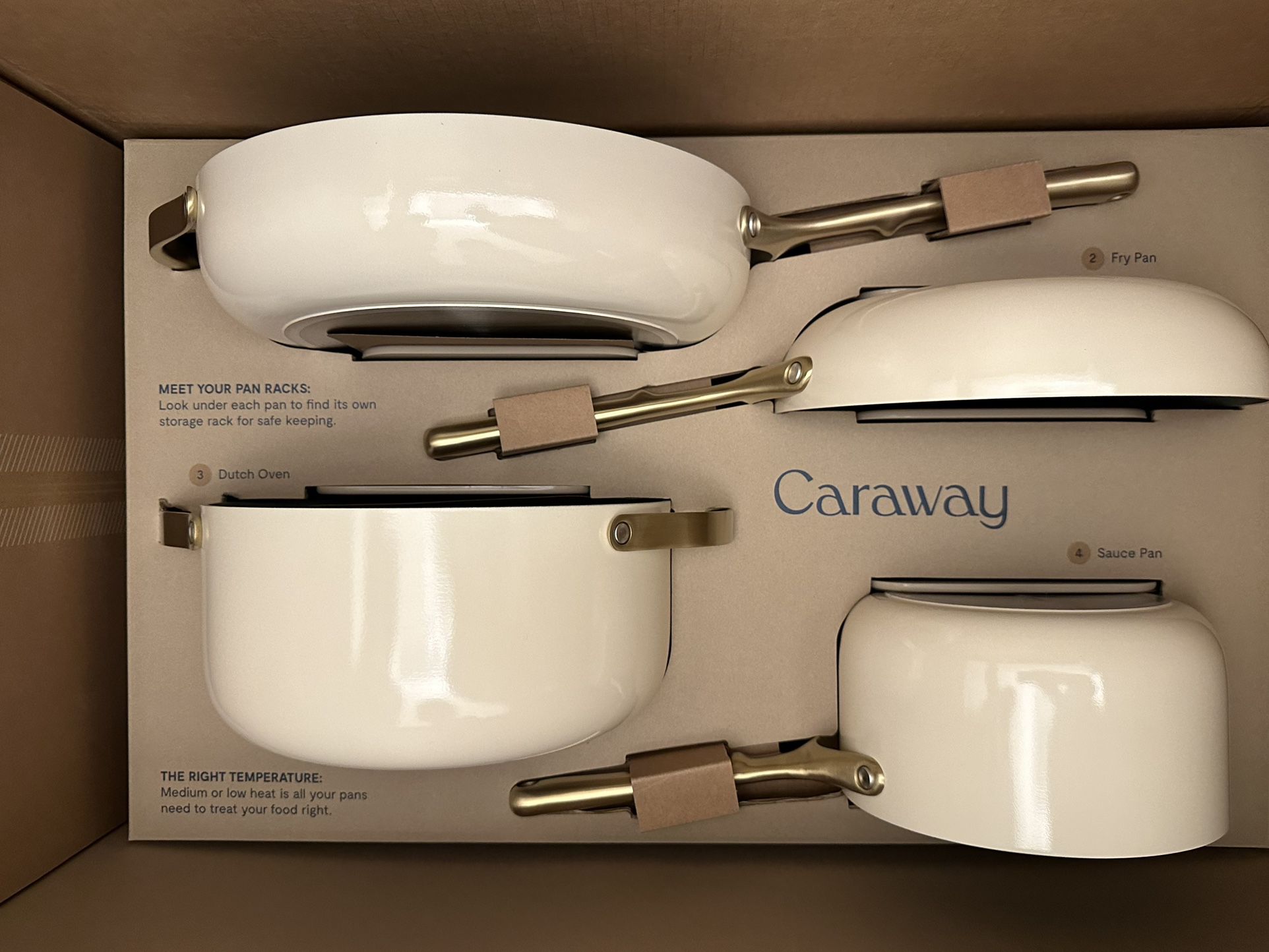 Caraway Home 7-Piece Cream Ceramic Non-Stick Cookware Set with Gold  Hardware for Sale in Bonita, CA - OfferUp
