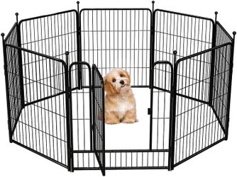 FXW Dog Playpen Outdoor, 8/16/24/32 Panels Dog Pen 24"/32"/40"/50" Height Dog Fence Exercise Pen With Doors For Large/Medium/Small Dogs, Pet Puppy Pla