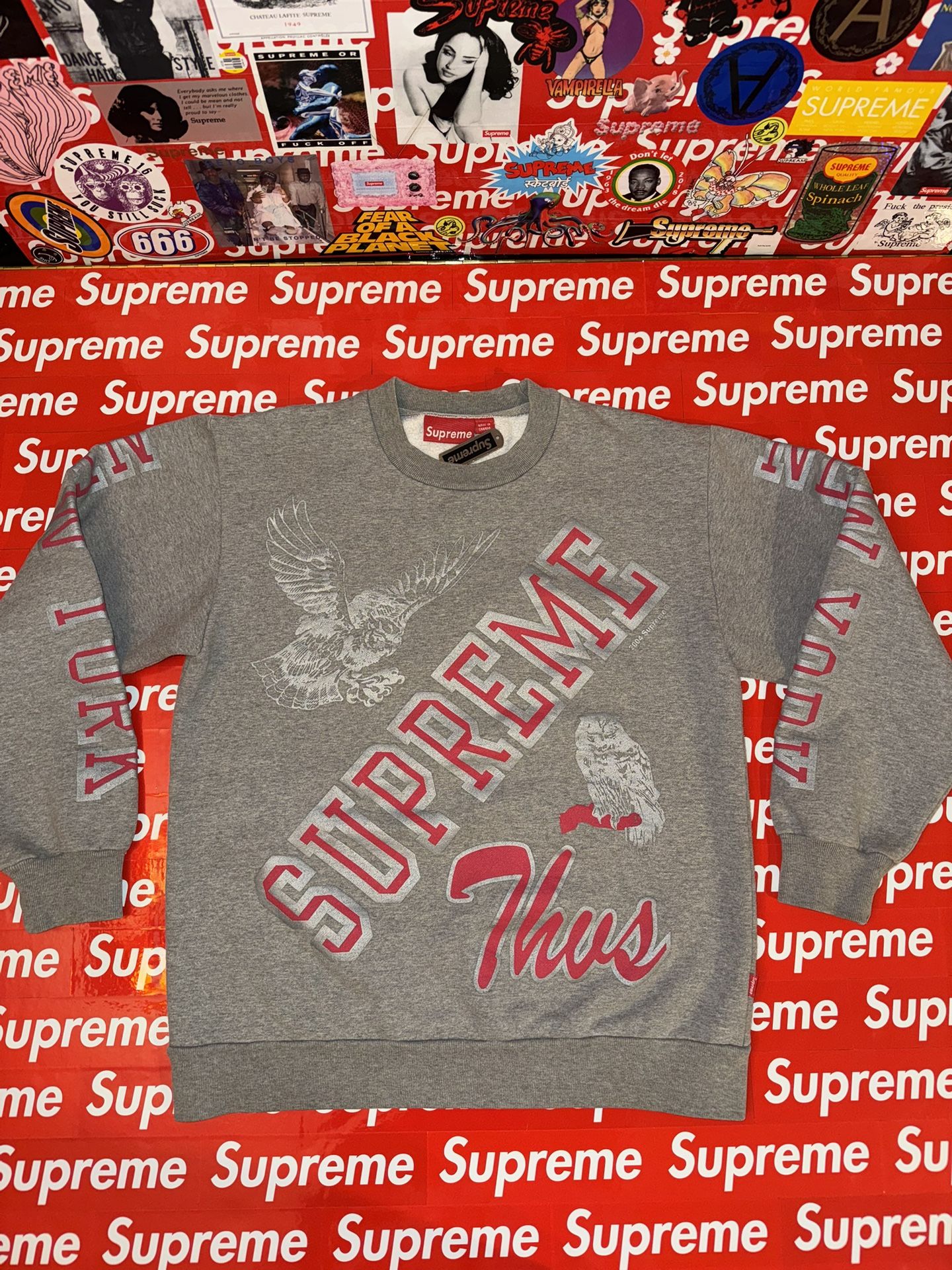 Supreme S/S 04 THVS Eagle Crewneck -Large