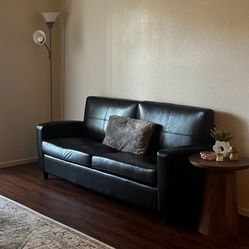 Black Leather Couch 