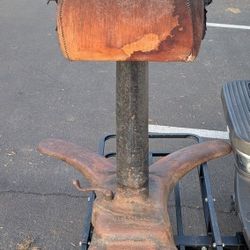 Antique Pommel Horse By Medart Cast Iron Base Vintage Gymnasium Equipment Gymnastics Display Piece