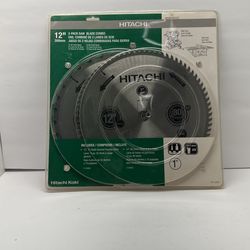 Hitachi Koki 115400 2 Pack 12" Saw Blade Combo 32 & 80 Tooth Tungsten Carbide