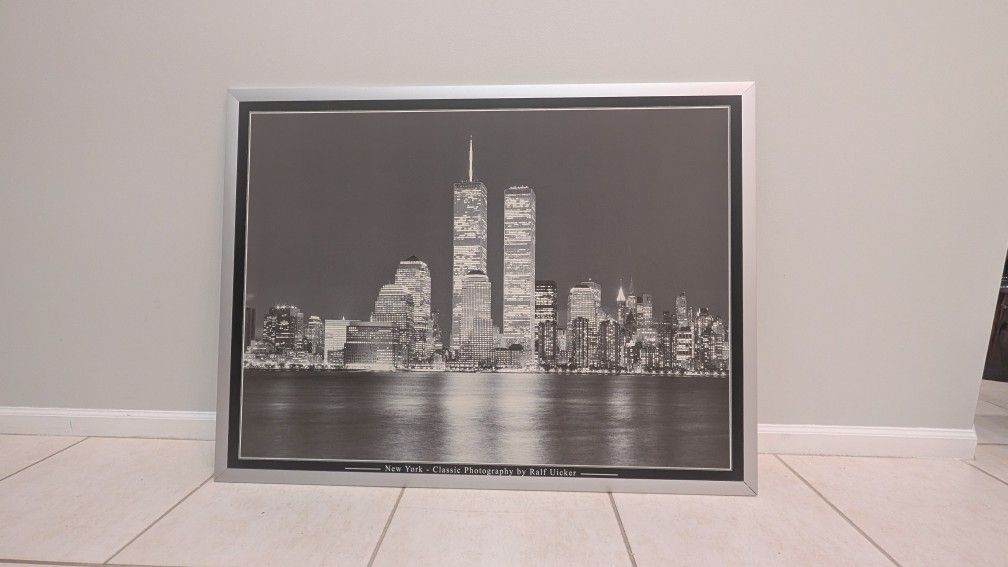 Wall Art Framed - WORLD TRADE CENTER NIGHT SHOT
