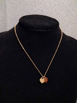 Gold-Tone Double Heart Charm Necklace