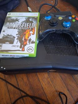 Xbox 360 slim with one controller and 1game