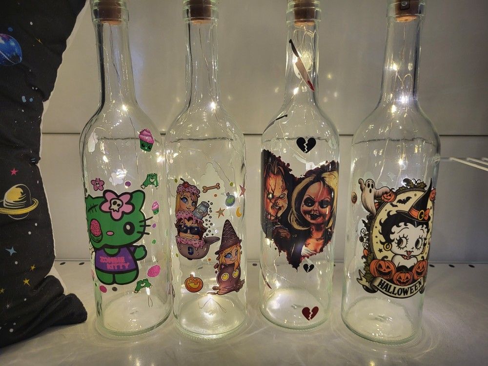 Light Up Glass Bottles