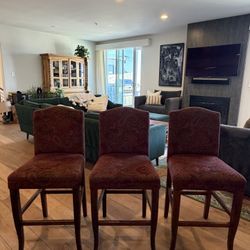 3 Pack Counter-Height Comfy Bar Stools