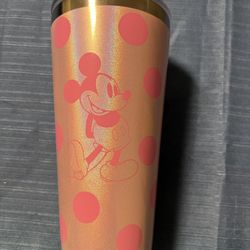 Disney Parks Walt Disney World Mickey Pink Polka Dot Tumbler Cup
