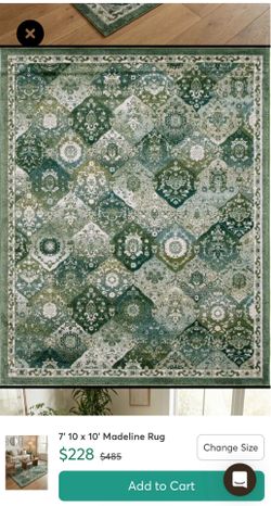8x10 new green rug!