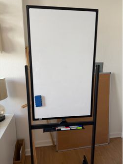 Mobile Whiteboard 40 x 24 Double Sided Dry Erase Board Rolling Whiteboard, Aluminum Frame Standing on Wheels