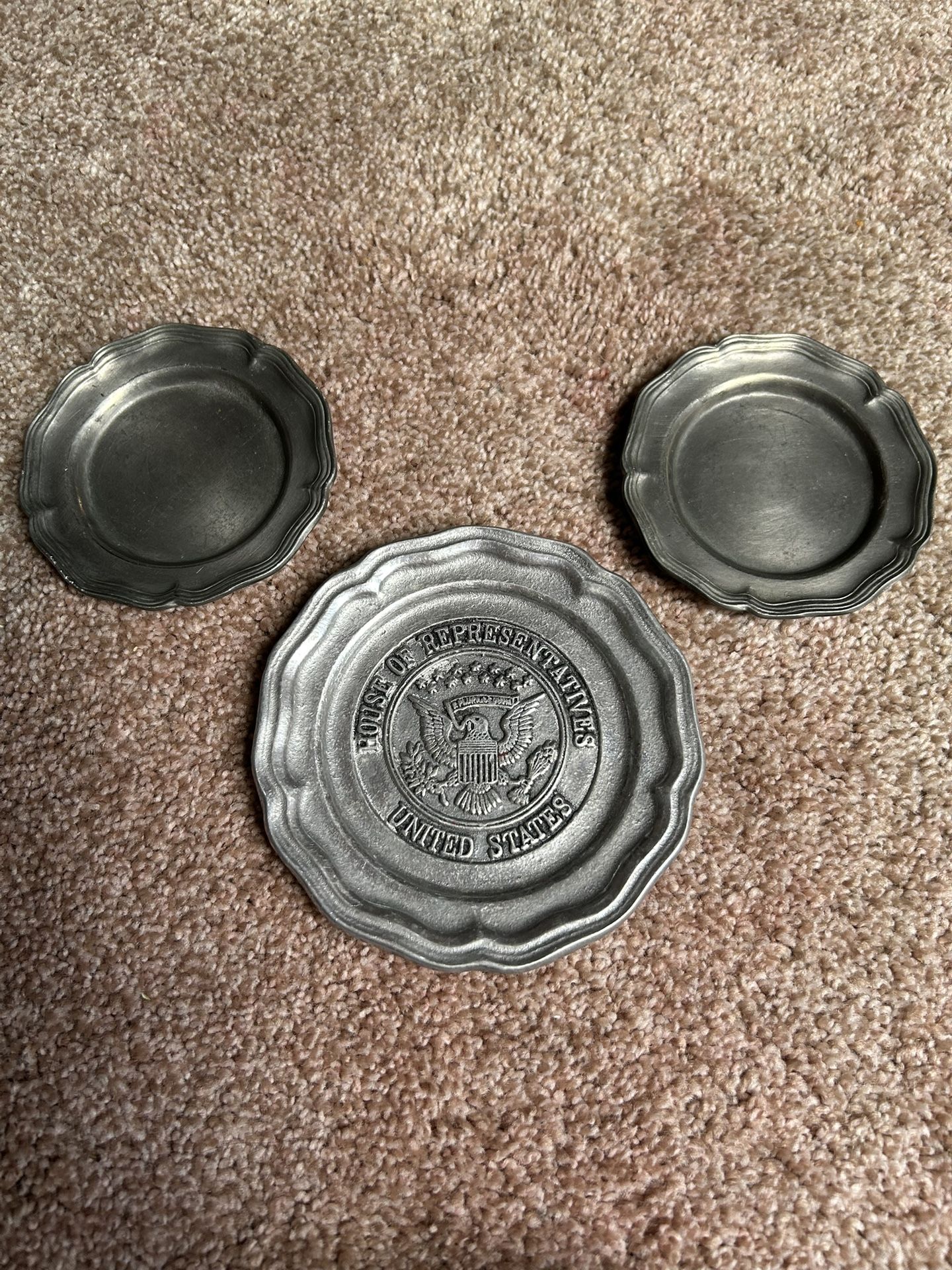 Vintage Pewter Plates