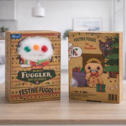 Fuggler Snowman. Festive Fuggs. Funny Ugly Monster.