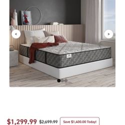 Kingsdown Crestbrook Hybrid Plush Mattress ( Adjustable Base And Remote Included)