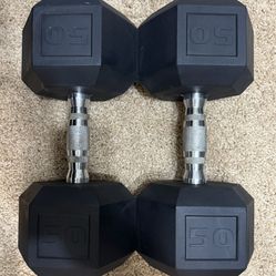 Pair Of 50 Lb Dumbbells