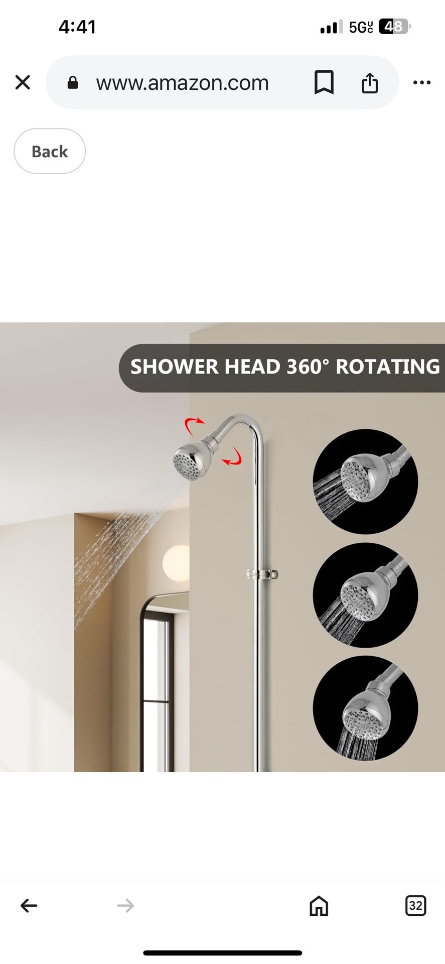 Kingston Brass CC3111 Convertor Shower Unit, Polished Chrome,61-inch Length C12