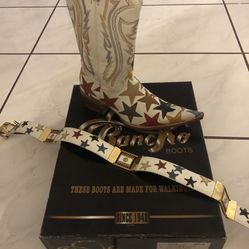 Rancho Boots And Belt Size 8.5