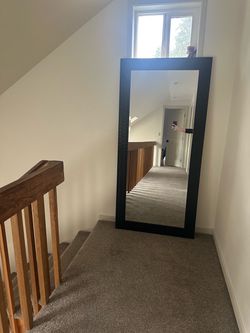 Large Full-Length Floor Mirror Black Frame