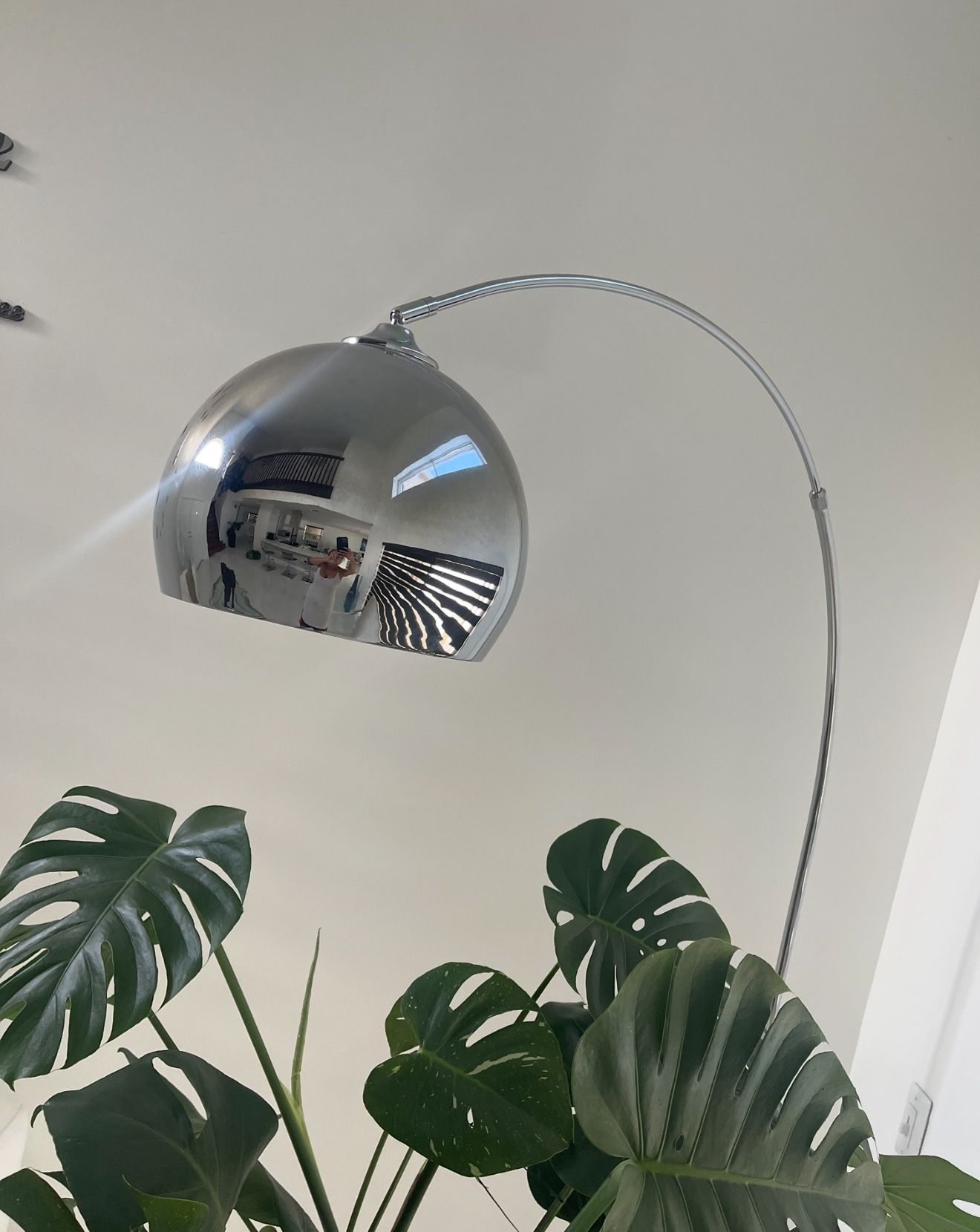  Silver Arc Floor Lamp, Modern Style And Sleek Design , Was $399, Perfect Condition Like New. Dimensions: 12W x 70H x 12L