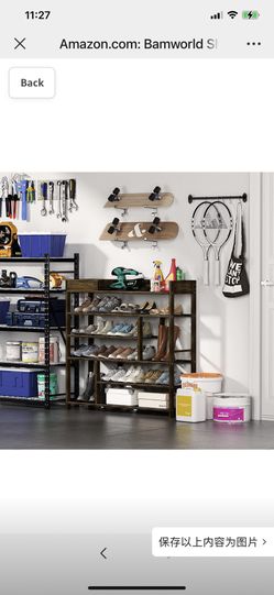 Rack Organizer for Closet Shelf Entryway 6 Tier Bamboo Solid Wood