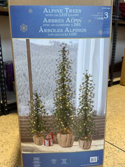 Alpine Trees with 220 LED Lights Set of 3