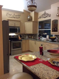 Hardwood kitchen cabinets