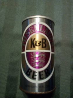 Vintage k & b pilsner empty beer can/ by royal brewing company/12 ounce steel can/ drain from bottom seam
