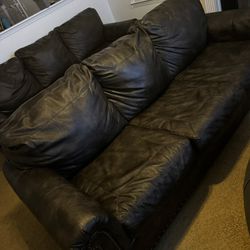 2 Leather Couches Sold Separate For $300 A Piece $500 For Both 